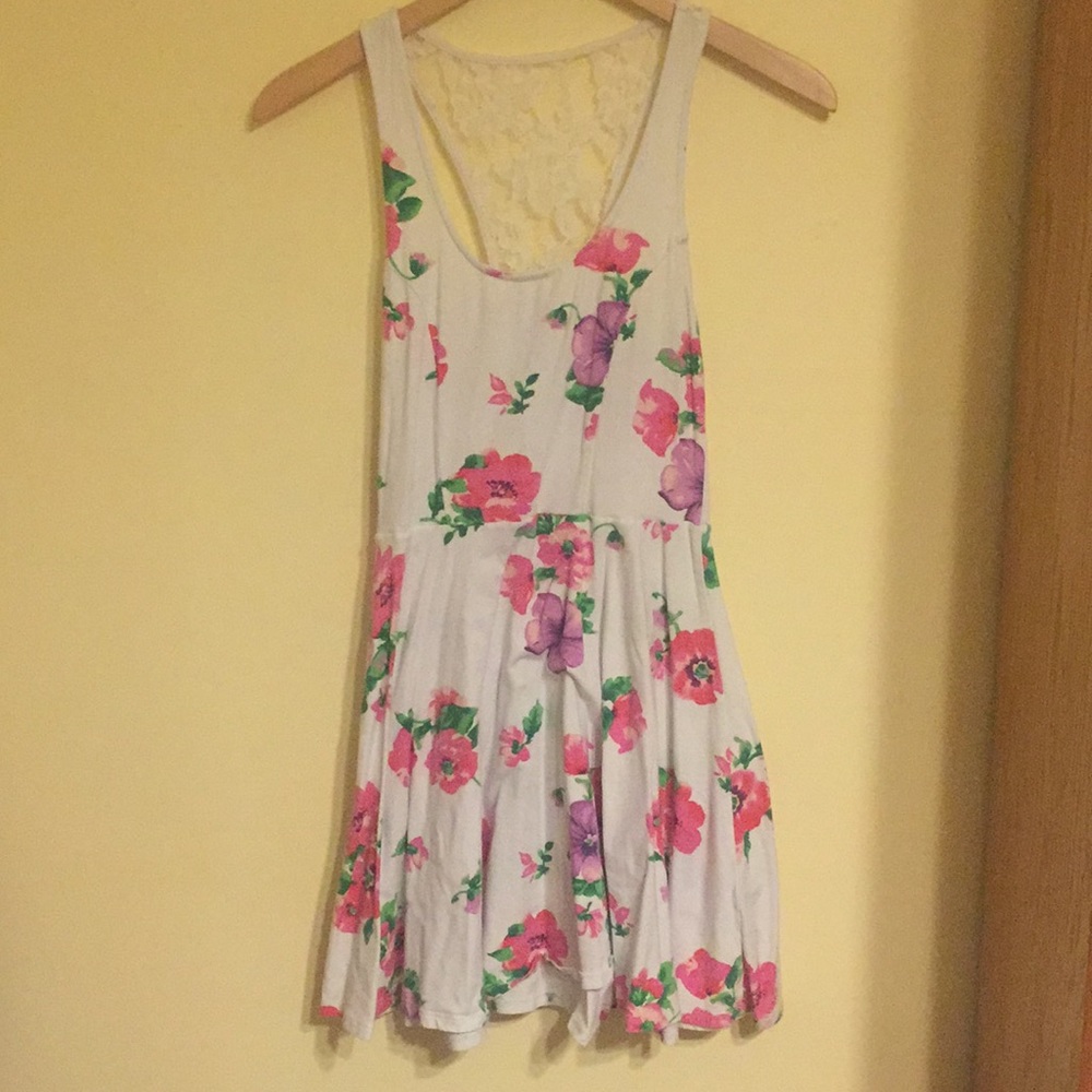 White Floral Print Dress Aeropostale